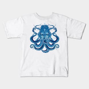 Octopus with corals, shells and sea anemones Kids T-Shirt